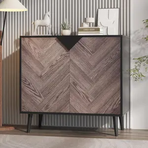Garvee 31.5 Inch Storage Cabinet with Shelf and Doors, Modern Buffet Sideboard with Storage, Last Intervention Accent Cabinet for Dining Room, Living Room
