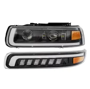 99-02 Silverado, 99-06 Tahoe/Suburban Full LED Projector Headlights - CLEAR REFLECTORS