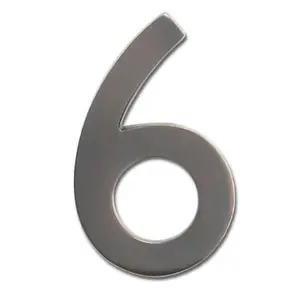 212 MAIN 5 in. Solid Cast Brass Dark Aged Copper Floating House Number 6 Sign, Rustic Design Wall Metal Plaque for Home Improvement Decor