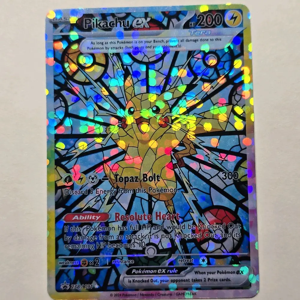 Pikachu EX Stained Glass Custom Card | Bubble Holo / Shattered Glass Holo -  TikTok Shop