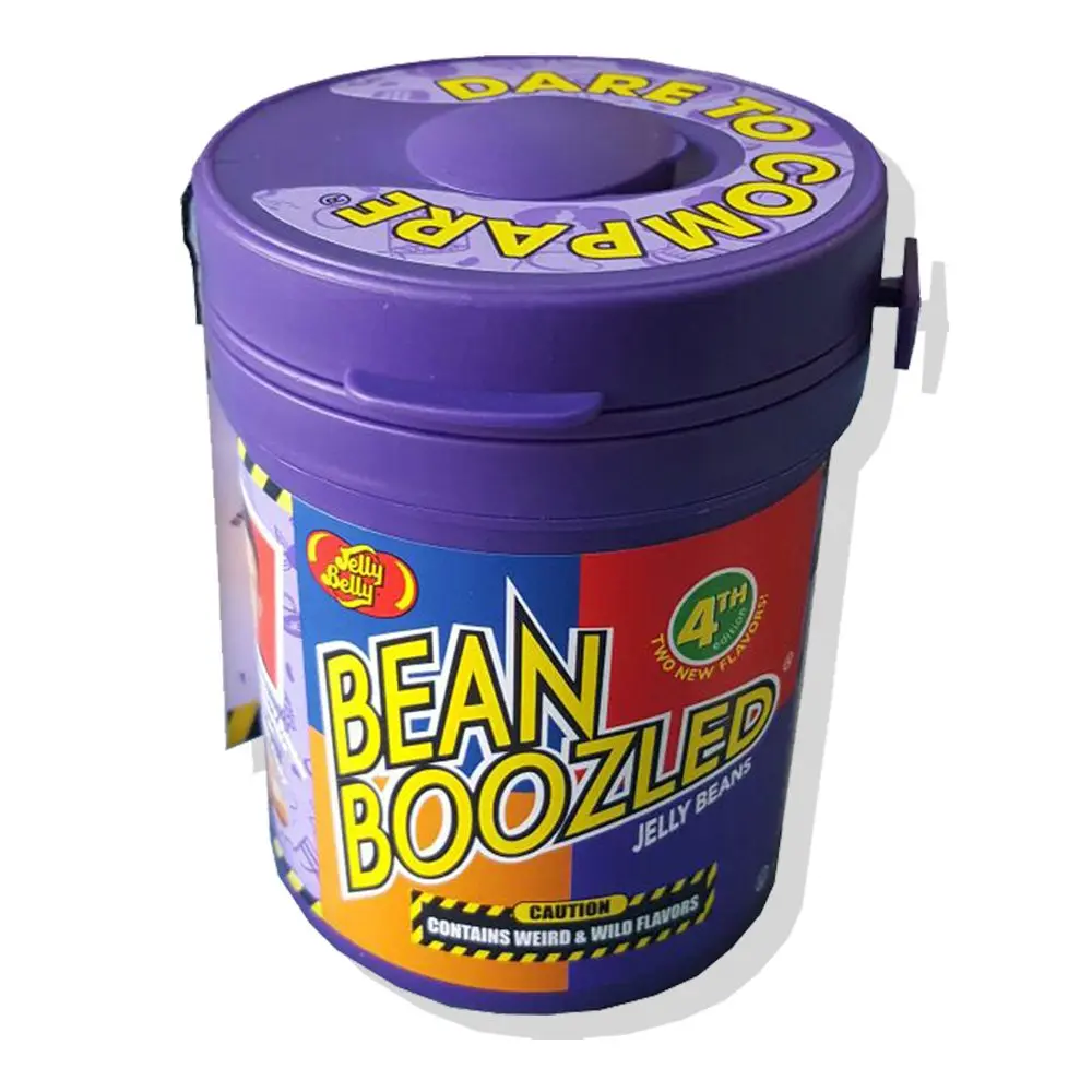 Jelly Belly BeanBoozled Mystery Dispenser - 4th Edition, 3.5-oz Assorted Flavors Jelly Bean Sweets, Gluten Free Snacks with Banana Puree, Yellow 5 & 6, Peach Puree Concentrate