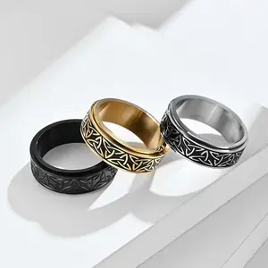 Viking Knot Spinner Ring – Rotating Triangle Fidget Jewelry for Men & Women