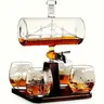 Valentines Day Gifts-1 set of 1000ml/33.81oz whiskey and wine water diluter, including 4 spherical drinking cups, bar cold drink machine