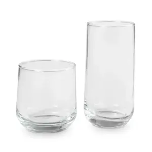 Josie Mixed Size Drinking Glasses, 16 Piece Glassware Set