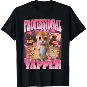 graphic tees Professional Yapper Cat Funny Meme T-Shirt