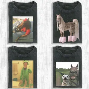 Cursed Horse Meme T-shirt, Internet Culture Animal Graphic Tee, Irony Core Funny Horse Shirt, Aesthetic Quirky Fashion Top, Relatable Animal Lover Apparel