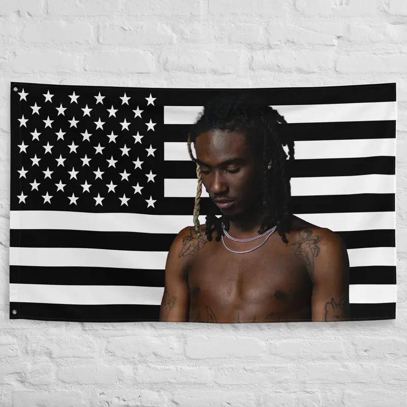 Osamason American Flag Tapestry – Underground Rapper Wall Art 40in*60in Tapestry Home Bedroom Decor Modern Stripe Design Backdrop Hanging