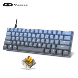 MageGee 60% Mechanical Keyboard, Wired Gaming Keyboard with 5 Sided PBT Heat Sublimation Keycaps, Portable Keyboard for PC Gamer