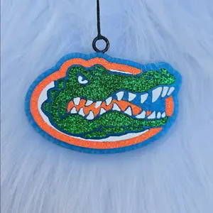 Green Alligator Design with Orange and Blue Accents Hanging air freshener