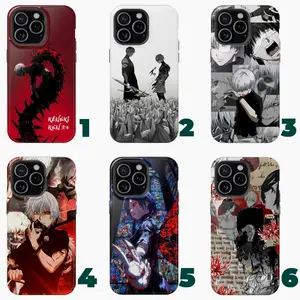 6 styles Ken Kaneki Tokyo Gh0ul Anime v3 Phone Case – Tokyo Ghoul Vintage phone case, Anime Merch, Kaneki Touka Kishou fit iPhone 17 16 promax to SE, Galaxy S21-25