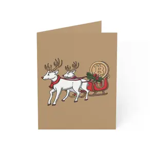 Bitcoin Reindeer Festive Greetings Card