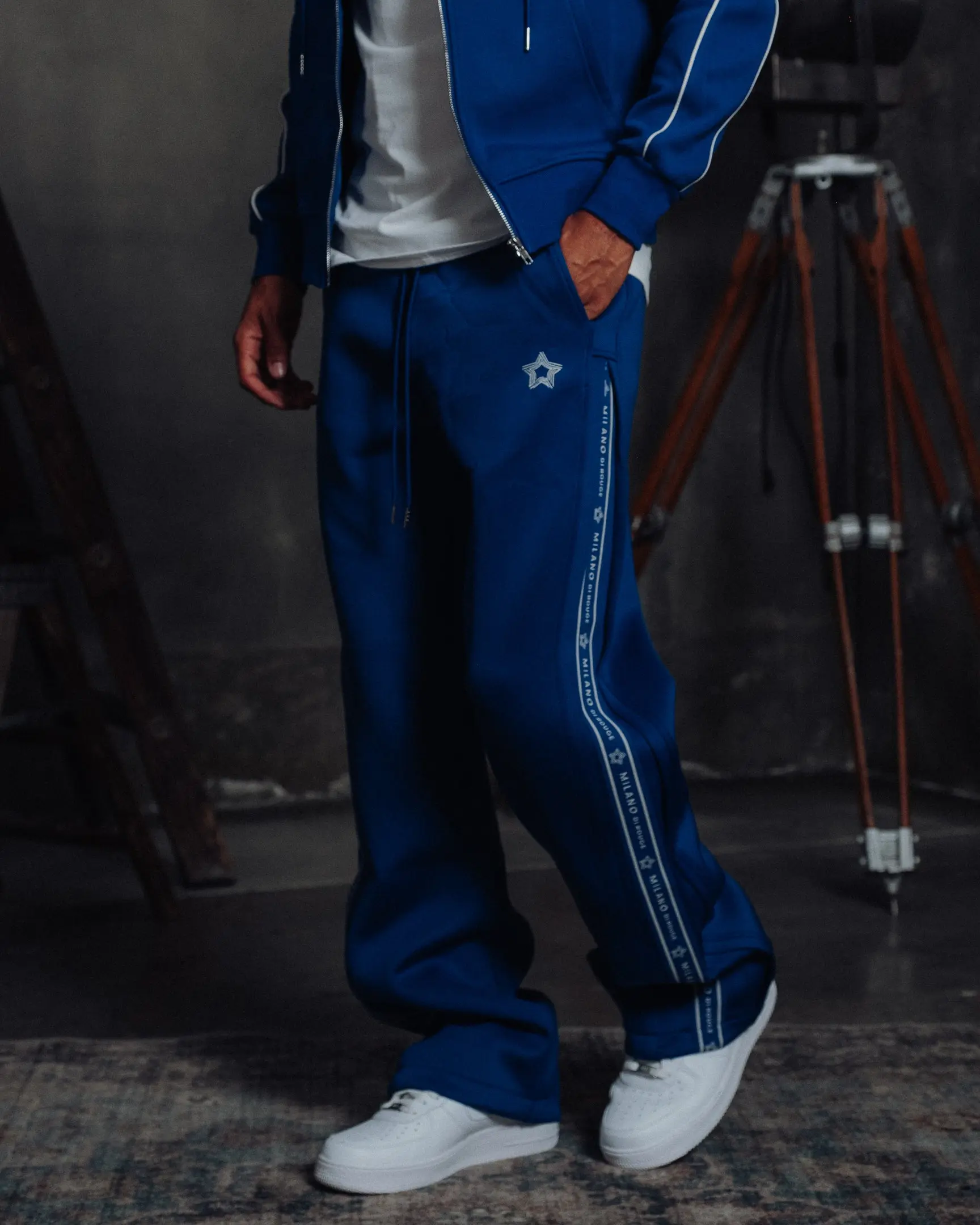 Men's Executive Trackpants - Menswear Smooth Shape-Hold Fabric Bottoms, Straight/Tapered Fit, Simple Athletic Fits, Pockets, Comfortable Everyday Wear, Jacket-Pairable (Everyday Set Option)