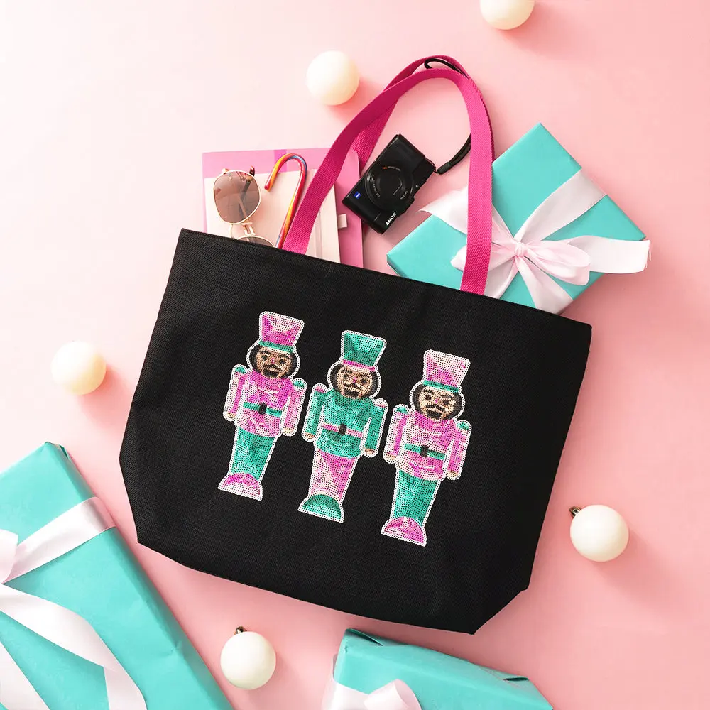Holiday Sequin Tote Bag | Nutcracker