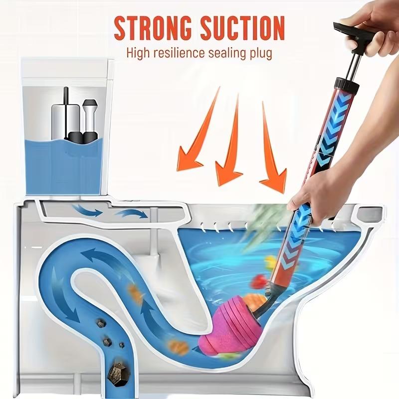 Powerful Air Pressure Toilet Plunger & Drain Cleaner Tool | Multi-Use Sink, Shower & Toilet Unclogger | Heavy Duty Plumbing Cleaner