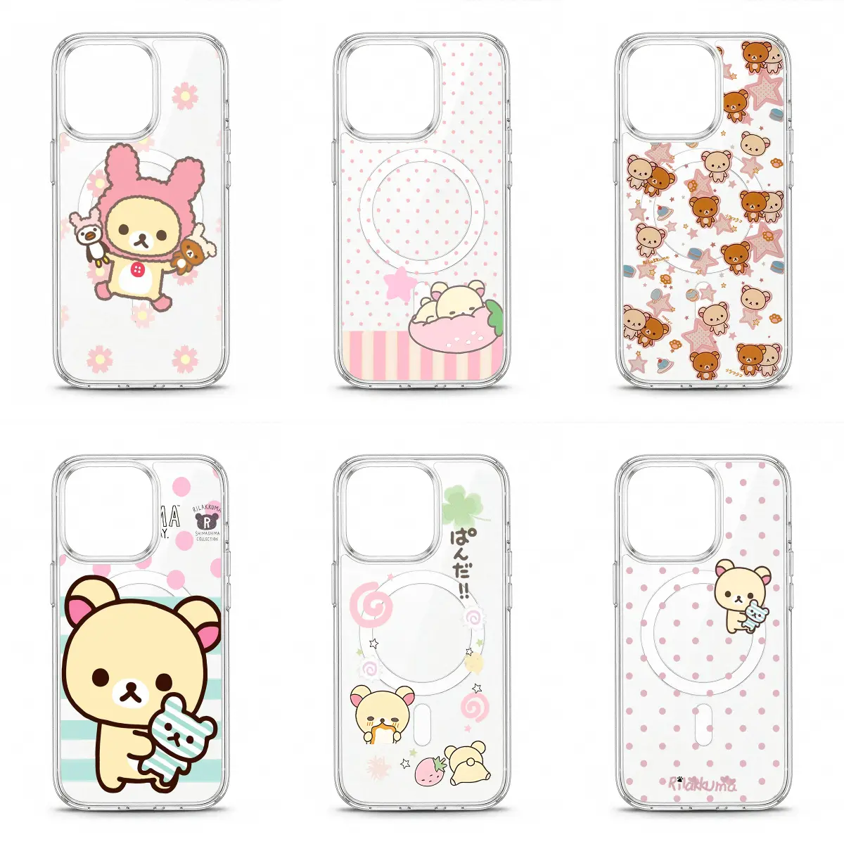 Cute Rilakkuma Kawaii Y2K Bear Magsafe TPU Phone Case for iPhone 17 16 15 14 13 12 11 Pro Max Plus Air Anti Fall Drop Proof Protective Cover Unique Design Gift