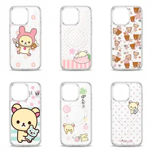 Cute Rilakkuma Kawaii Y2K Bear Magsafe Tpu Protection Phone Case for iPhone 17 16 15 14 13 12 11 Pro Max Plus Air Anti Fall Protective Drop-proof Gift Unique Design