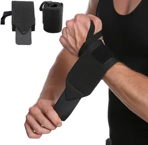 Adjustable Wrist Wraps Support, 2 Pack Wrist Brace Wrist Straps for Weightlifting, Wrist Straps Lifting Straps Wrist Weights Carpal Tunnel Wrist Brace, Wrist Brace for Working Out Gym Accessories for Men (Black)
