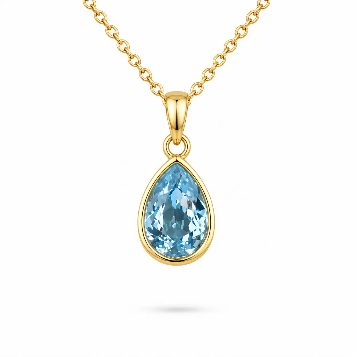 March 18K Gold Plated Necklace with Genuine Austrian Crystal Birthstone Pendant