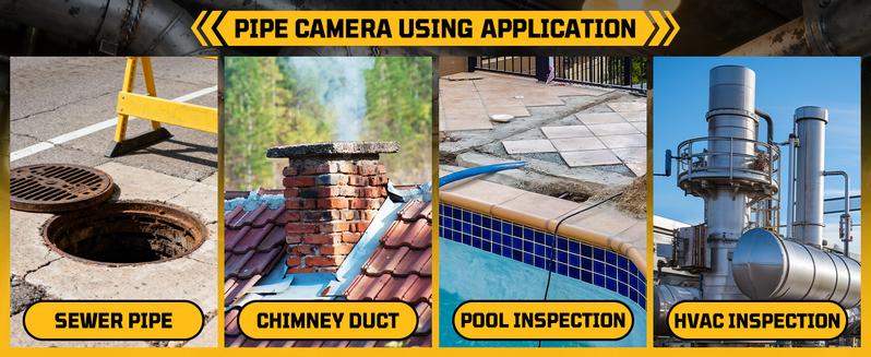 Self-Leveling Sewer Camera with Meter Marking, 9'' IPS Screen, HD 1080P Resolution, 5100mAh Battery, 100ft 5mm Cable Sewer Drain Video Inspection Camera with DVR Recorder and 32GB SD Card