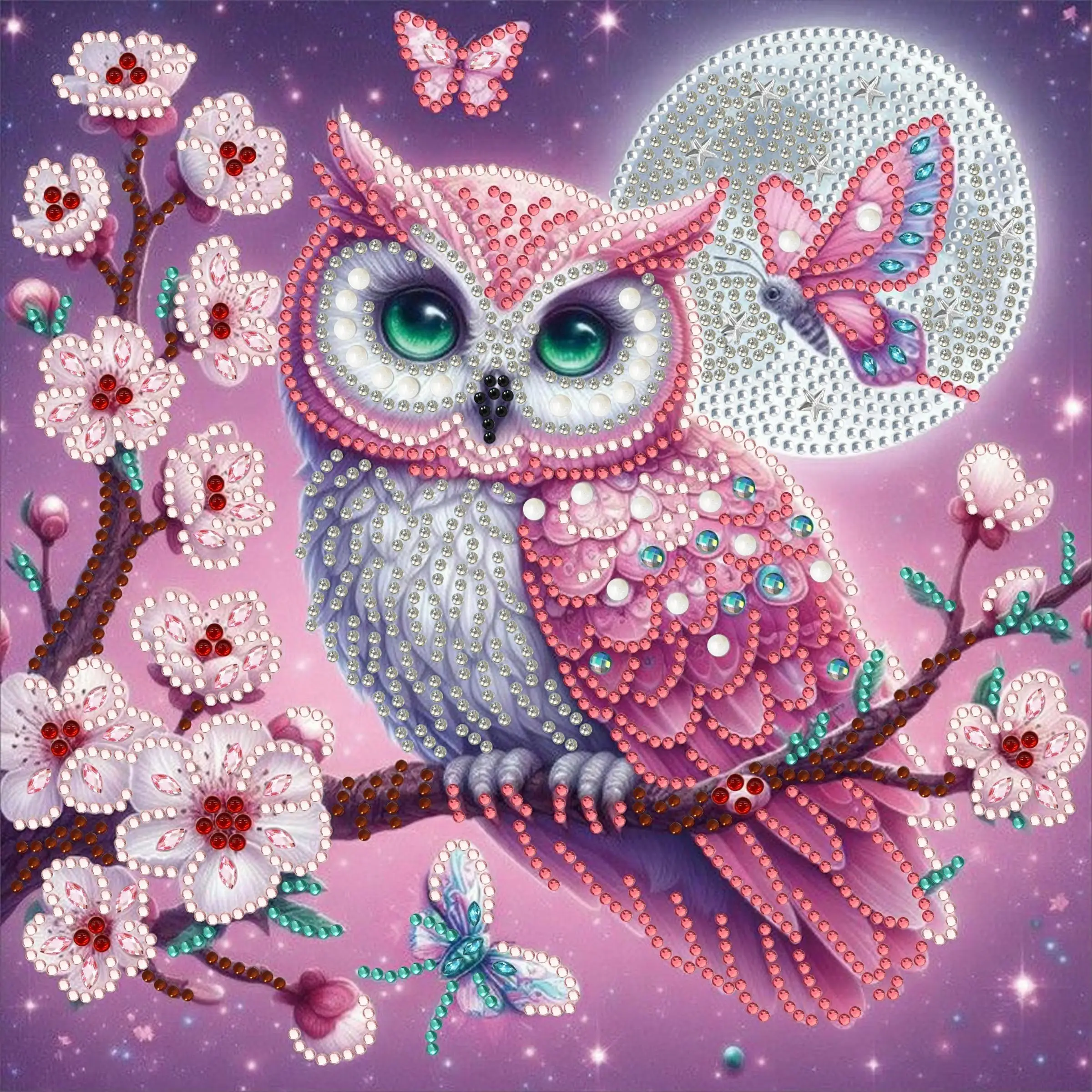 Owl Pattern DIY Diamond Arts Colorful Painting Kit without Frame, 1 Count DIY 5D Diamond Arts Colorful Painting Kit, Wall Art Decor for Home