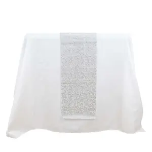 Crystal Rhinestone 10"x108" Table Runner Silver - Chic Diamond Accent