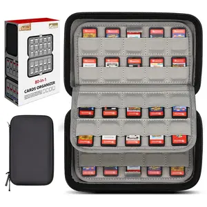 80   Case Compatible with  / 2  & PS Vita Cartridges, Hard Shell Card Holders Organizer Storage Case Travel Portable Carrying Bag