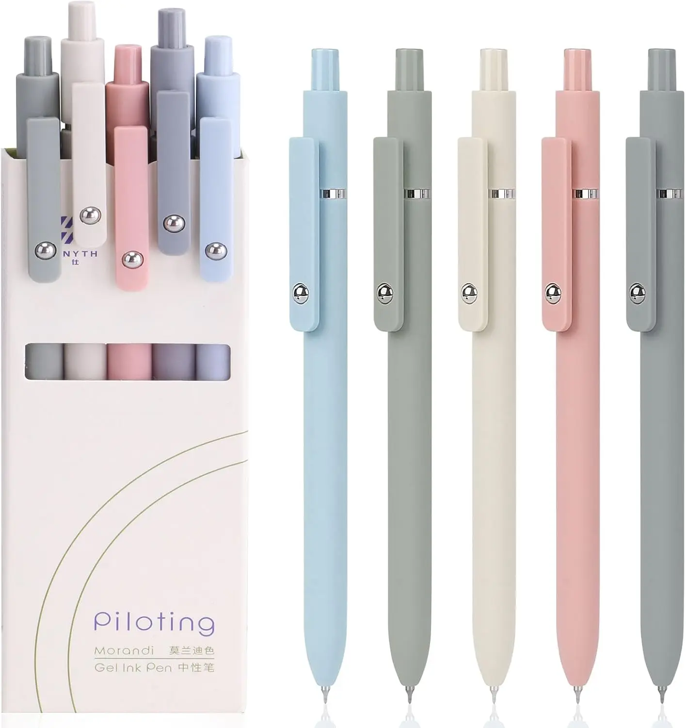 5Pcs Retractable Quick-Dry Black Ink Pens With Fine Tips, Cute Premium Rollerball Pens For Smooth Writing, Ideal For School And Office Use With A Comfortable Grip.