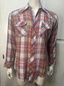 Vintage JC Penney Men's Western Plaid CowboyShirt. Sz. 16/33