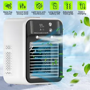 【FathersDayGift】2026 NEW  Portable  Air Cooler Mini Air Conditioner Upgraded Air Cooler Cooling Fan Small Air Conditioner 2 Speed Cool Mist & Speeds for Room Office Camping Car