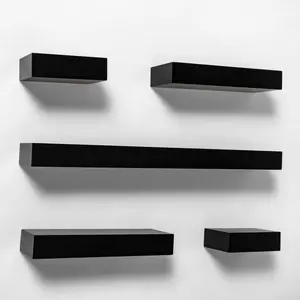Threshold Modern 5 Shelves Wall Mounted Shelf Storage Modular 5PC Black Threshold Modern 5 Shelves Wall Mounted Shelf Storage Modular 5PC Black