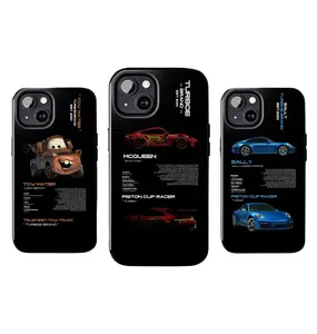 Turboe McQueen, Sally, and Tow Mater  UV Protected, Flexible Rubber Liner, Glossy Finish interior rubber liner for extra protection Phone Cases