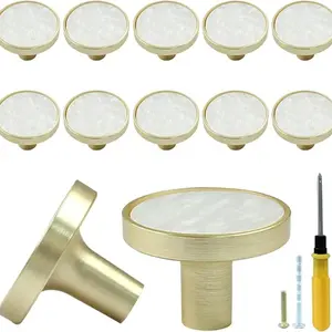 6 Piece Knobs for Dresser Drawers, Round Cabinet Handles for Kitchen Cabinets Doors, Doorknob, Furniture Decor