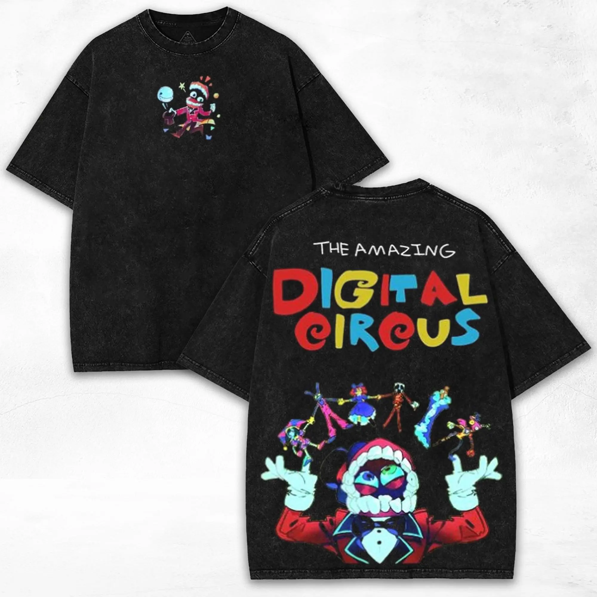 Caine v2 The Amazing Digital Circus Cartoon Graphic Tee - Classic Cotton T-Shirt for Casual Streetwear - Simple Designer Style Top Perfect for Animation and Anime Fans