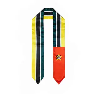 Mozambique Flag Graduation Stole, Sash, Scarf, Gift, Students, High Quality, High School, College, Scarves, Adults, Men and Women, Satin