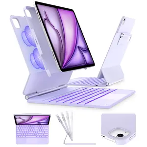 Typecase Edge+ Keyboard Case【 for iPad Air 13(2025 M3 / 2024 M2)】 Slim Detachable, Supports Portrait and Typing Modes，Trackpad, 11-Color Backlight, Magnetic Stand, Pencil Holder