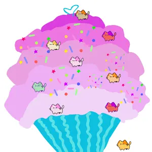 Cat Cupcake Sticker