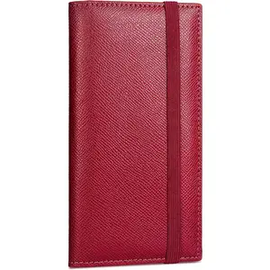 Checkbook Cover for Personal Checkbook, Checkbook Holder with Pen Holder & -in Clear Plastic Divider for Duplicate Checks (Dark Red)