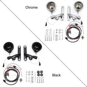 Passing Light Mounting Bracket Black Aluminum for Harley Street Glide & Road King 1994-Up