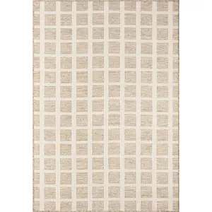 Ocean  Checkered Indoor/Outdoor Brown Rug