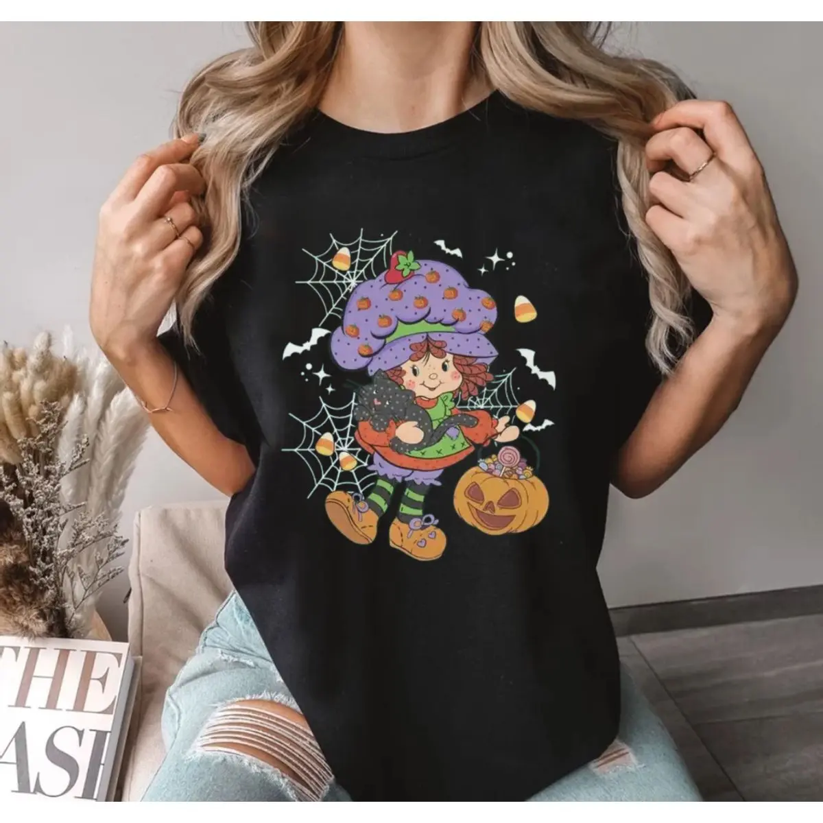 Strawberry Shortcake Tshirt Sweatshirt Hoodie, Strawberry Shortcake Cartoon Vintage Sweatshirt, Halloween Cartoon Nostalgia Sweatshirt, Unisex Sweater Pullover Tee