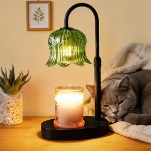 Floral-Scented Candle Heating Light with Timer, Adjustable Height — Ideal for Home Decor or Holiday Gifts; Flame-Free for Jars