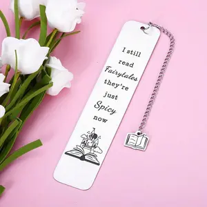 Stainless Steel Bookmark, 1 Count Letter Pattern  Bookmark with Chain, Reading Bookmark Gift for Book Lovers, Book Accessories