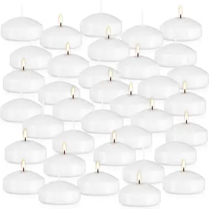 36 Floating Candles, Smoke-Free Odorless, 8-10 Hours Continuous Burning, 3-inch White Floating Candles Suitable for Valentine's Day Weddings Holidays Home Decoration