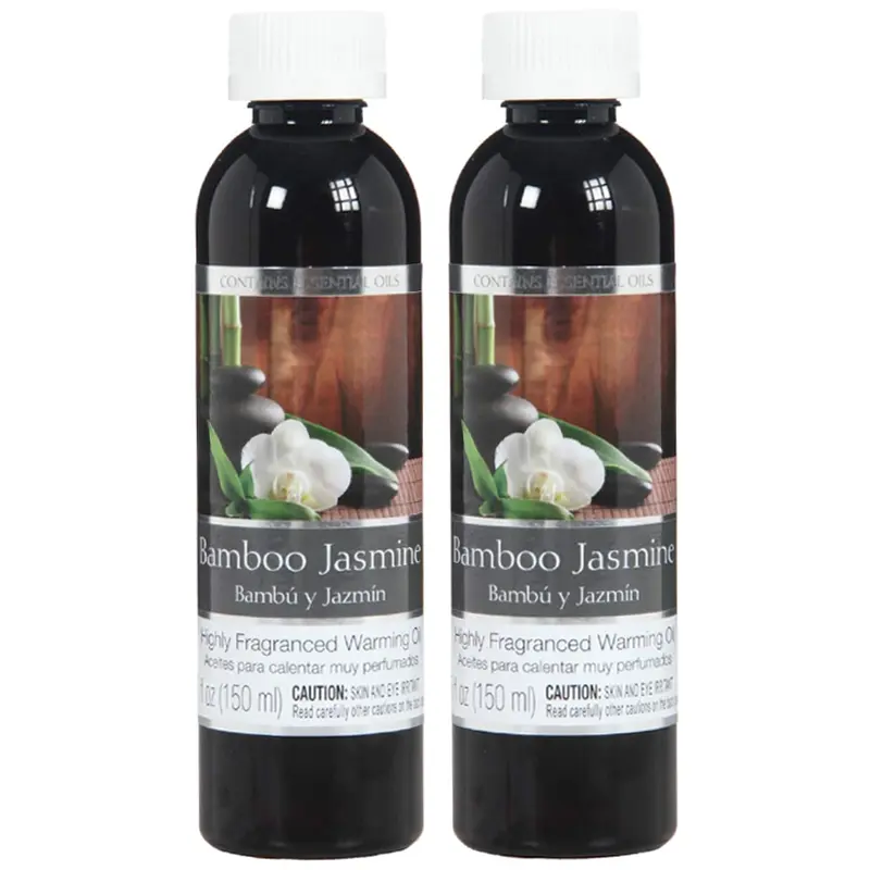 Bamboo Jasmine Scented Warming Oil - Set of 2 (5 oz Each)
