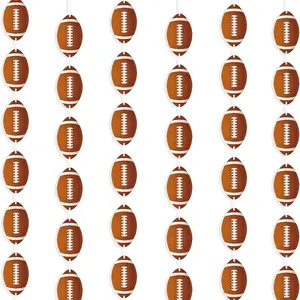 6 Pcs Football Garland Banner, Football Party Decorations, Cutouts Hanging Swirls, Birthday Party Supplies, Grad Party Decorations, Graduation Party Decorations, Sports Themed Home Classroom Decor