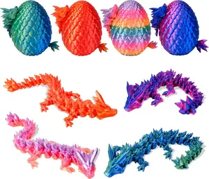 3D Printed Animals Dragon Toys Eggs - Christmas Stocking Stuffers Birthday Gifts for Kids Teen Girls Boys 4PCS Mini Crystal Dragon Toys for Ages 8-13 Year Old Easter Basket Fillers Essentials