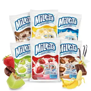 Low-Sugar Milk Candy (6-Pack / 25 Count Each) – Milkita Gluten-Free Candies with Real Milk & Calcium – Individually Wrapped Assorted Creamy Treats (Vanilla, Strawberry, Chocolate, Honeydew, Banana & Cappuccino)