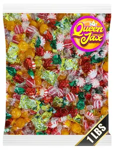 Dad's Bulk Hard Candy Individually Wrapped - 1 lb Hard Candy Mix, Perfect for Parties, Holidays, and Candy Bowls - Peppermint Candy, Butterscotch Candy, Cinnamon Disks, Fruit Hard Candy, and More
