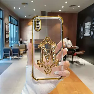 Suitable for [iPhone Xr] high-end phone case🥰，Features a premium-look printed design—not actual 3D diamond studs，Choose from any of the 26 letters. YM99
