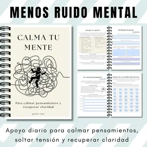 Spanish Version Calm Mind Healing Journal, Mindfulness Breathing Emotion Management Notebook, A5 Coil Bound Emotional Relief Book